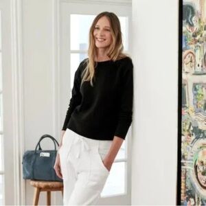 Frank and Eileen James Boyfriend crew neck navy sweatshirt